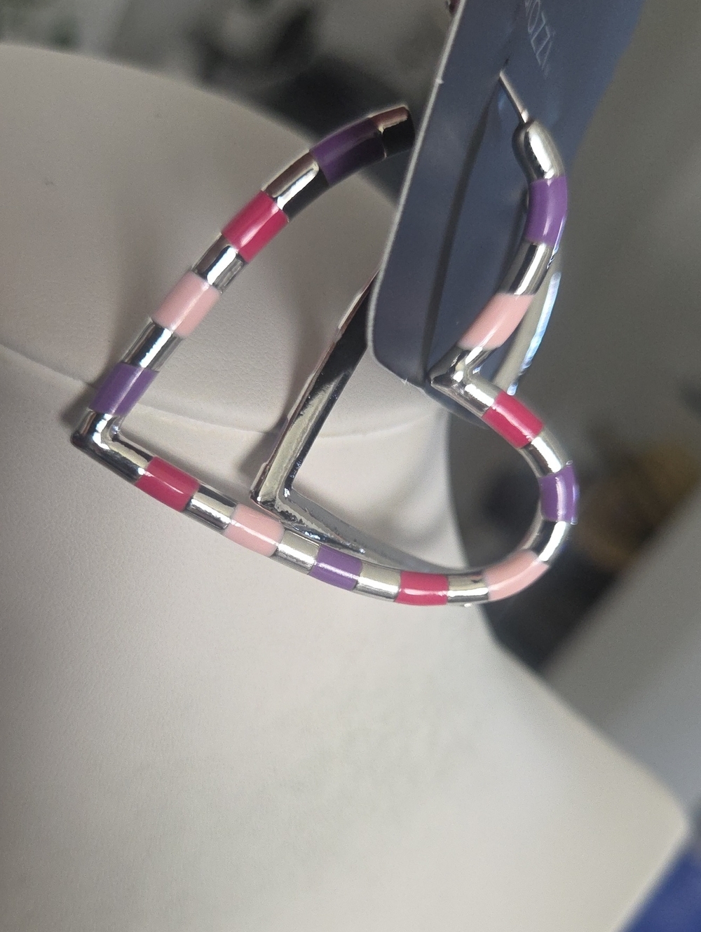 Paparazzi Striped Sweethearts Pink Hoop Earrings NWT